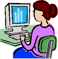 女性がパソコンで入力している絵